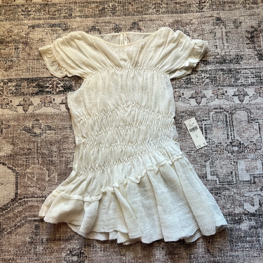 Anthropologie Sheet Smocked Asymmetrical Sweater Tank